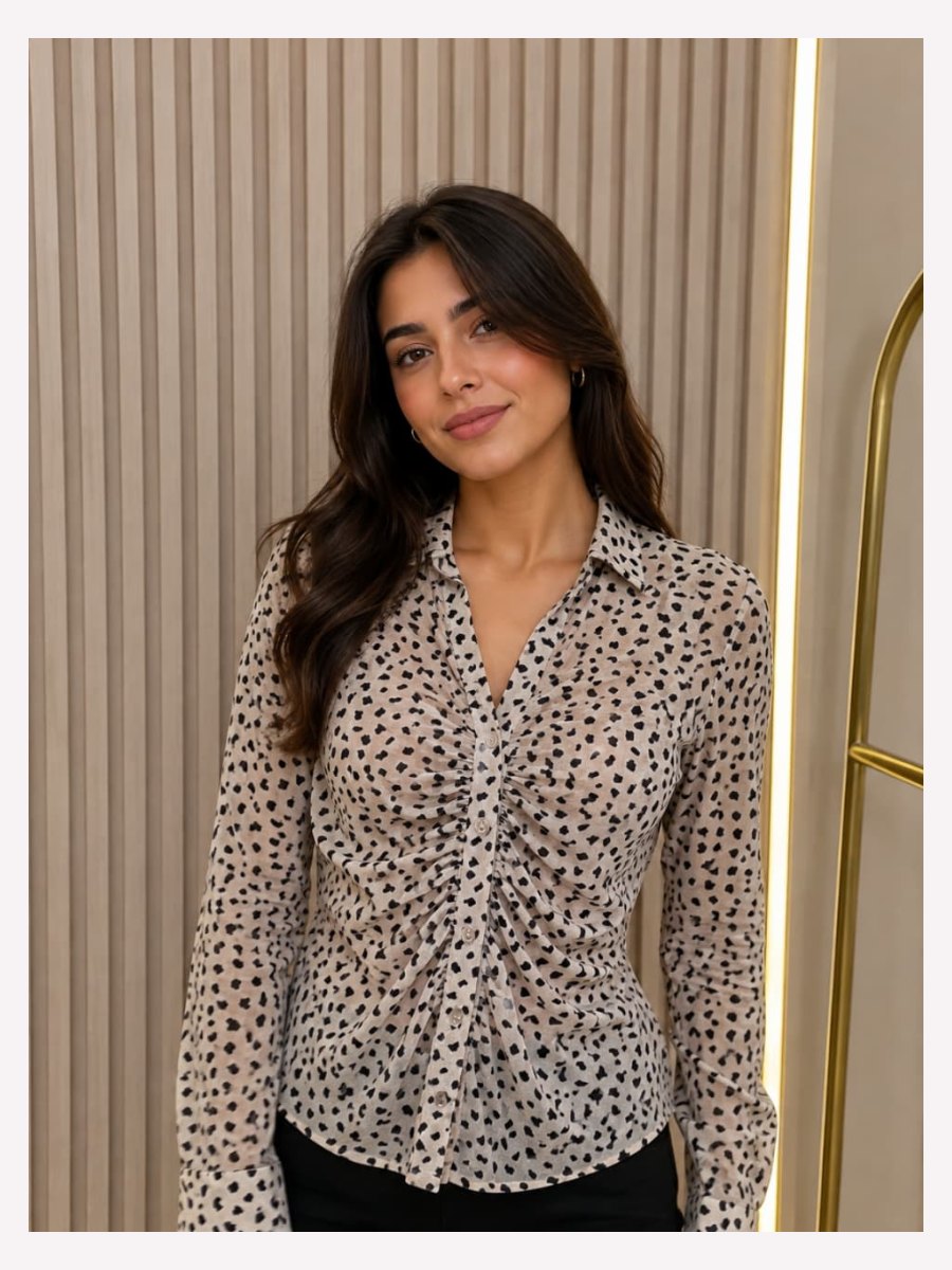 BLUSA LICRA PRINT MANGA LARGA