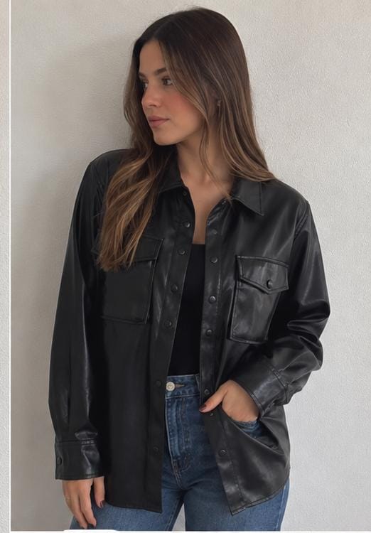 SOBRECAMISA VINIPIEL NEGRA