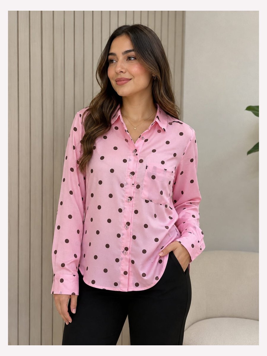 BLUSA POLKA DOTS ROSA