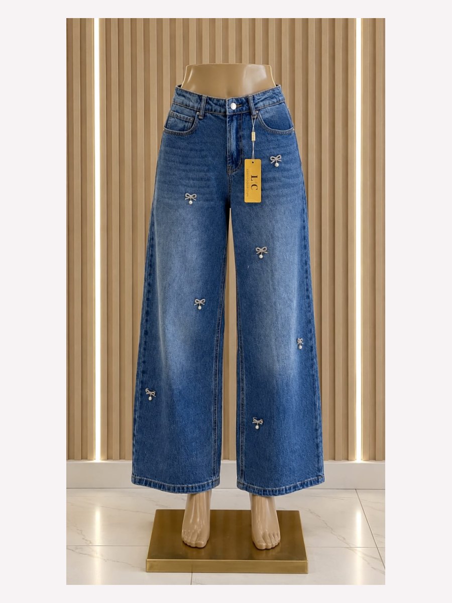 PANTALON MEZCLILLA CON MOÑOS