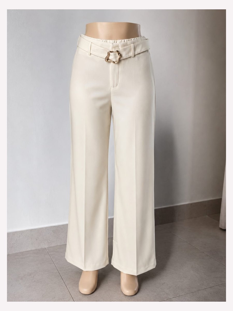 Pantalon Vestir con cinturon beige