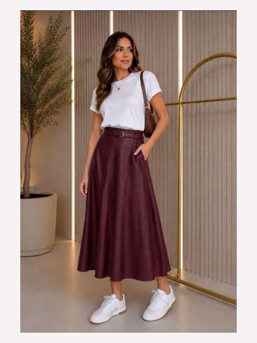 FALDA LARGA VINIPIEL VINO