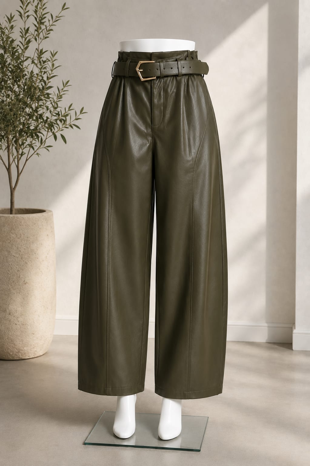 PANTALON VINIPIEL VERDE