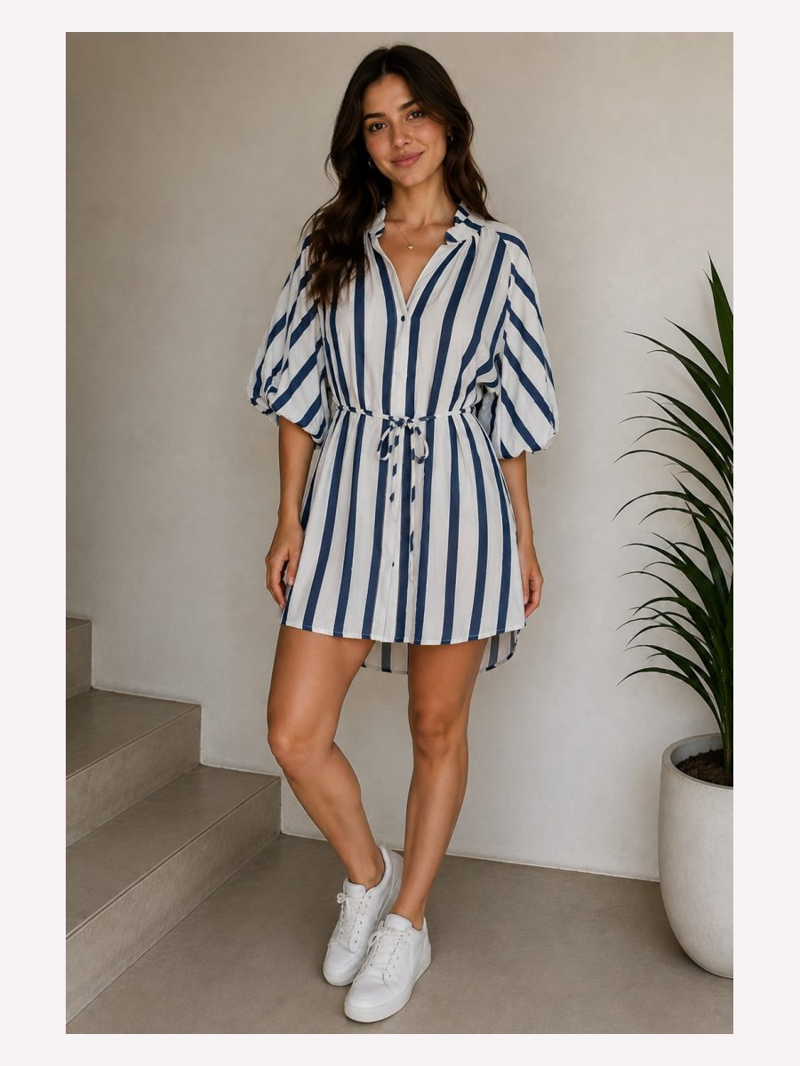 VESTIDO RAYAS AZULES
